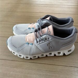 On Running Cloud 5 Push sneakers, Slip On Light Frey/Pink, Size 9.5